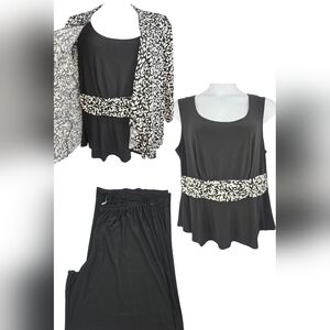 Perceptions 18W Pantsuit Top Pants Jacket Coords Stretch Career 3367-X